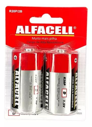 Pilha Alfacell D 1,5V 2un R20P2B