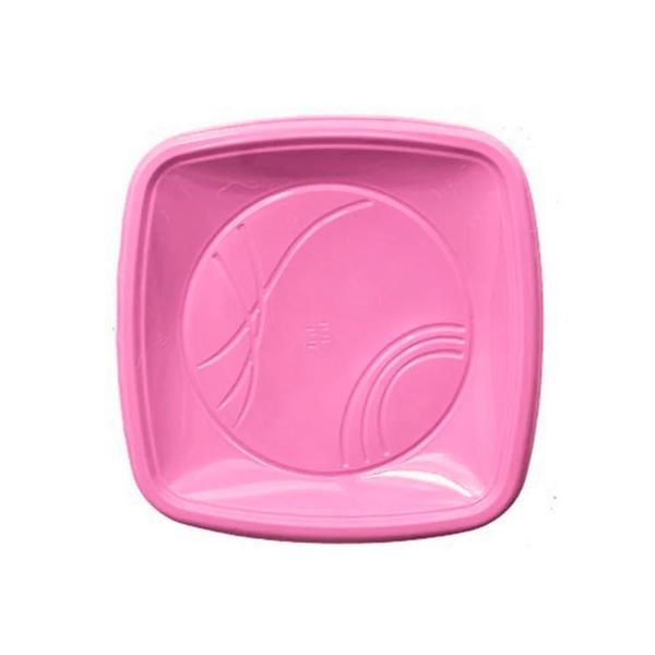 Prato Desc Quadrado Pct Trik 10un Pink