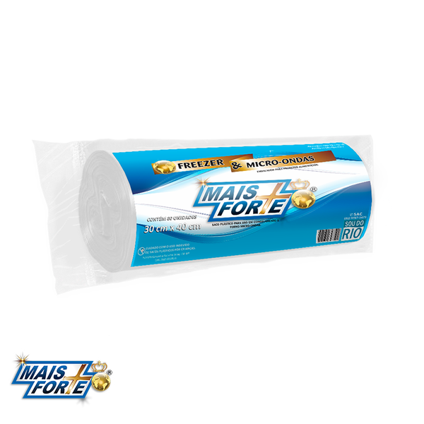 Saco Plast Mais Forte Freezer e Mic 30x40 c 80und