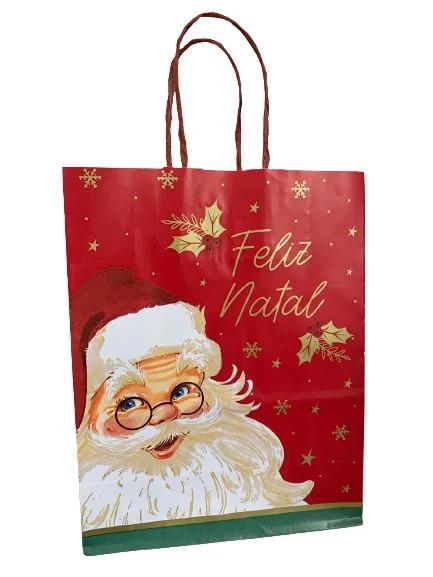Sacola Papel Figuras Natalina 18 x 10 x 23 Cm Riomaster RMT2561