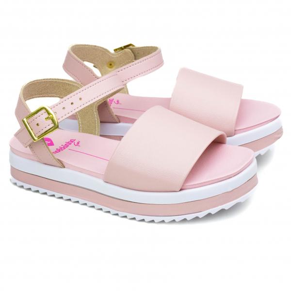 Sandalia Napa Glitter 23051563/23051565 Molekinha  1cj Rosa Creme N30