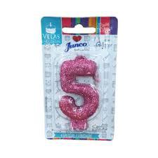 Vela Aniv Mini Glitter Junco Festas Pink N5