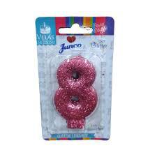 Vela Aniv Mini Glitter Junco Festas Pink N8