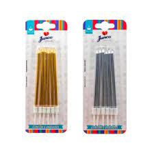 Vela Aniv Palito Metalizada  Junco Rosa N1