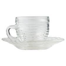 Xicara Cafe Vidro Wheaton C/Pires 50Ml R2149