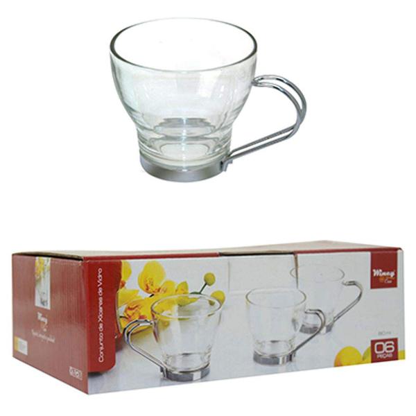 Xicara Vd Rio Ouro C/Alca Inox 80Ml Cj Vda0901 6un