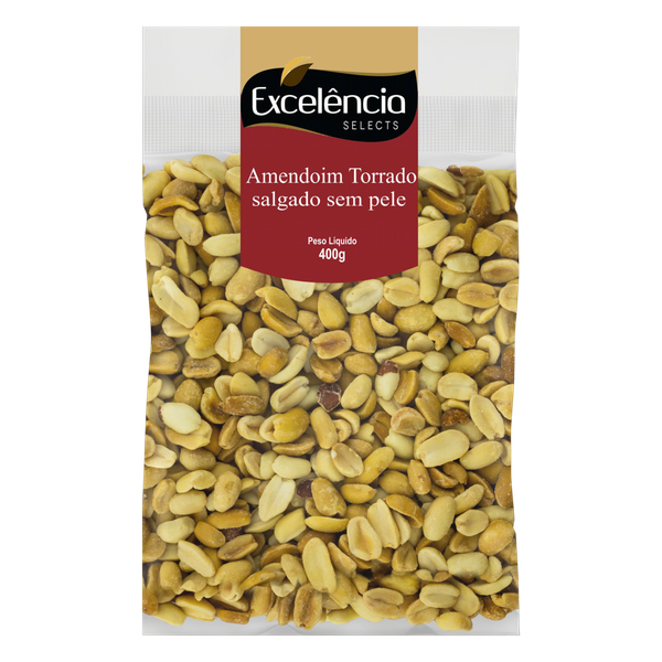 AMENDOIM EXCELENCIA TORRADO S/PELE 400G