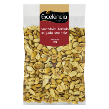 AMENDOIM EXCELENCIA TORRADO S/PELE 400G