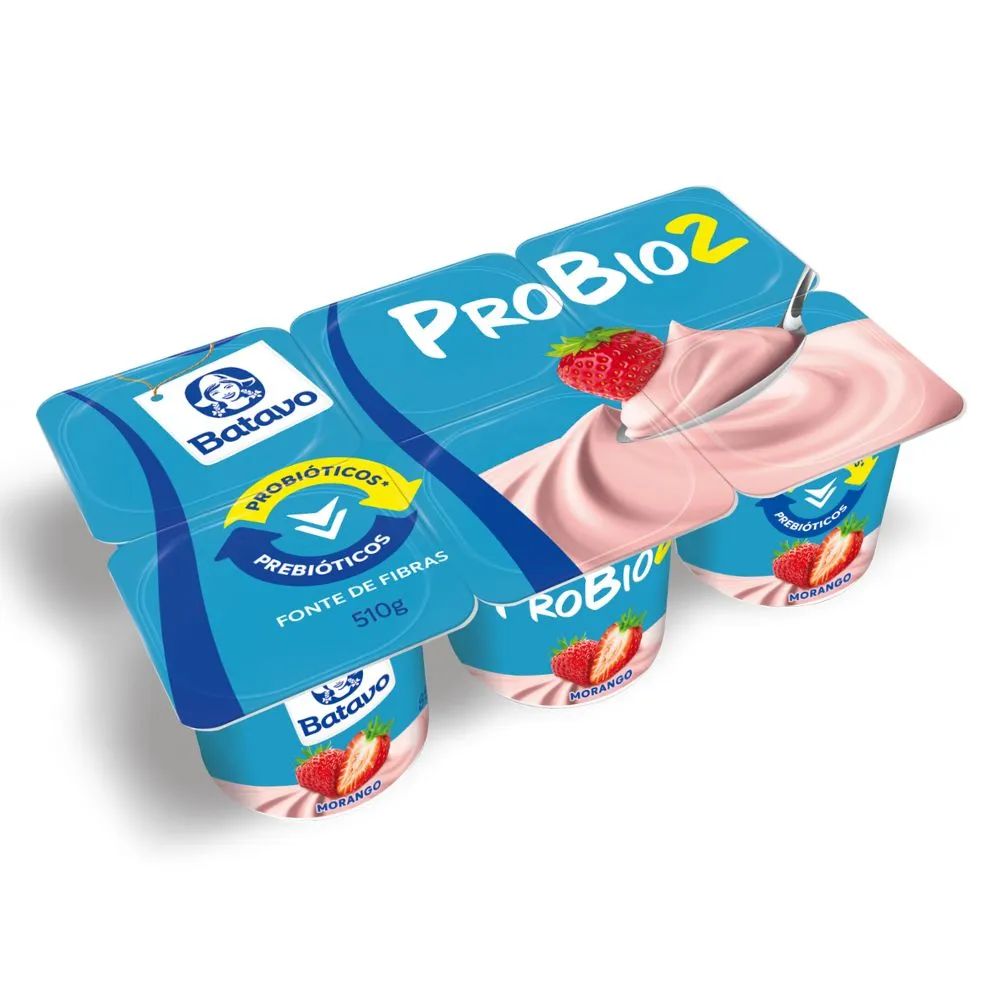 IOGURTE INTEGRAL PROBIO2 BATAVO 510G SABOR MORANGO