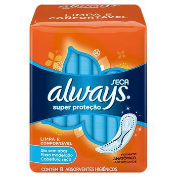 ABSORVENTE ALWAYS BAS SECA S/ABAS 8UND