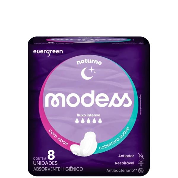 ABSORVENTE COM ABAS NOTURNO MODESS EVERGREEN 8UN