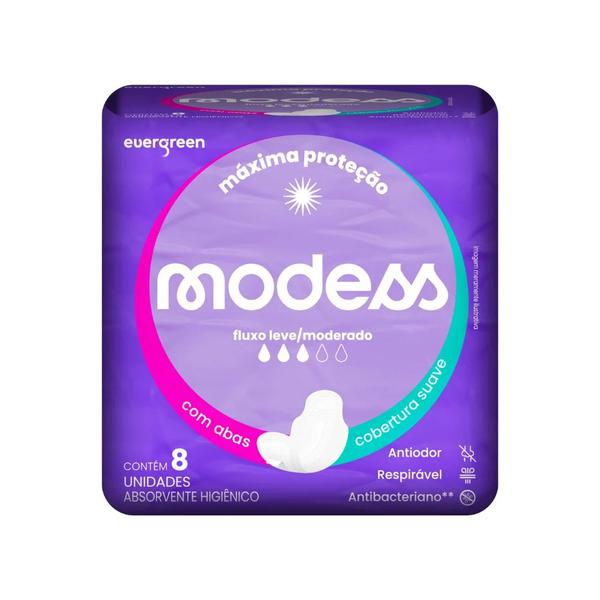 ABSORVENTE MODESS C/ABAS C/8 SUAVE