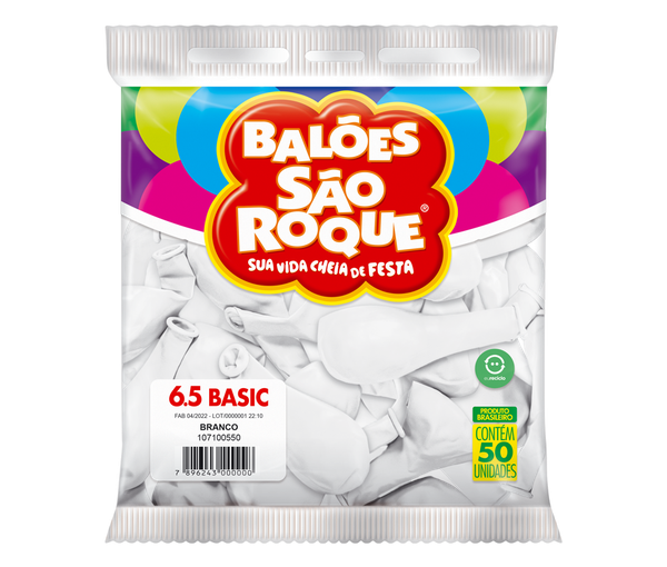 BALAO SAO ROQUE NR.6,5 C/50UN BRANCO