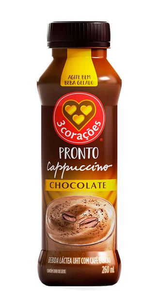 BEBIDA LACTEA 3 CORAÇÕES CAPPUCCINO CHOC PET 260ML
