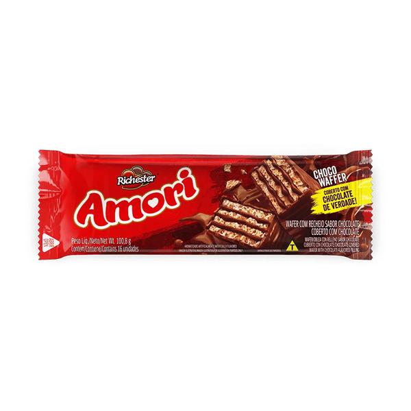 BISCOITO AMORI CHOCOWAFFER 100,8G COBERTO C/CHOCOLATE