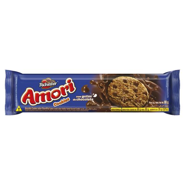 BISCOITO AMORI COOKIE 80G BAUNILHA C/GOTAS DE CHOCOLATE