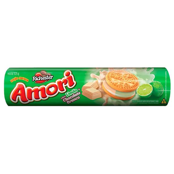BISCOITO AMORI RECHEADO 125G LIMAO C/CHOCOLATE BRANCO