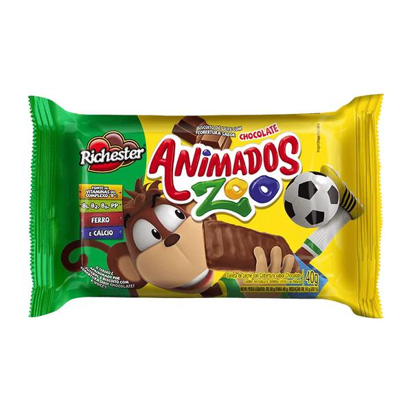 BISCOITO ANIMADOS ZOO 40G C/COBERTURA DE CHOCOLATE