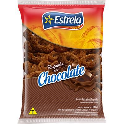 BISCOITO ESTRELA ROSQUINHA 300G CHOCOLATE