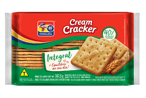 BISCOITO FORTALEZA CREAM CRACKER 367,5G INTEGRAL