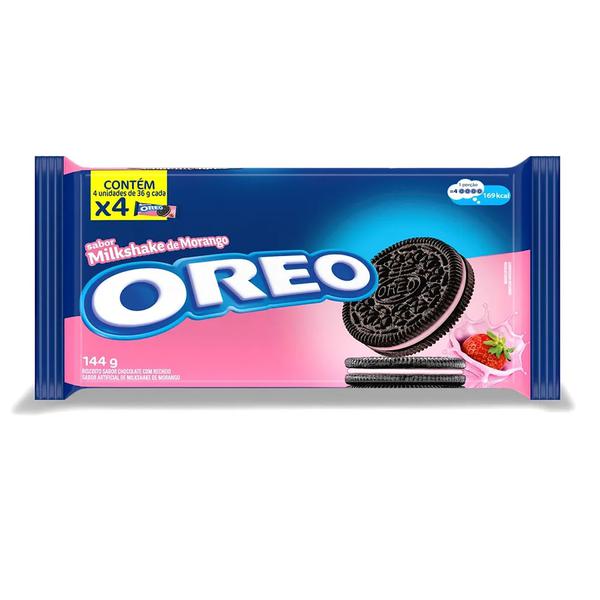 BISCOITO OREO 144G MILSHAKE DE MORANGO