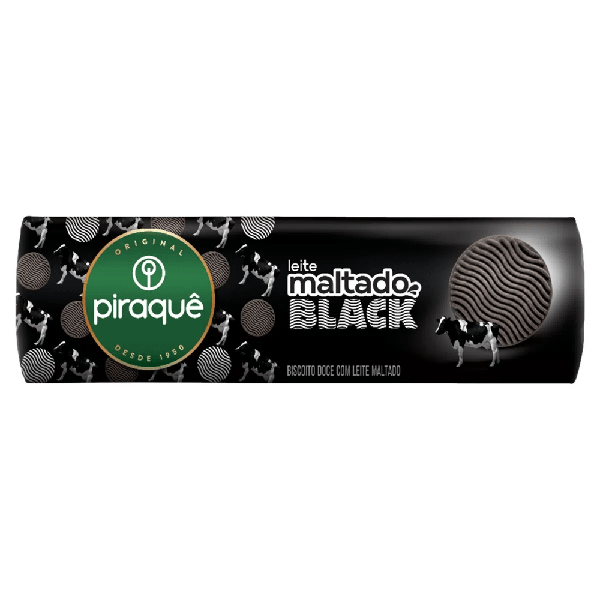 BISCOITO PIRAQUE LEITE MALTADO 132G BLACK