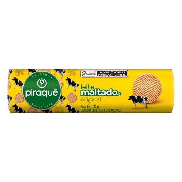 BISCOITO PIRAQUE LEITE MALTADO 132G ORIGINAL
