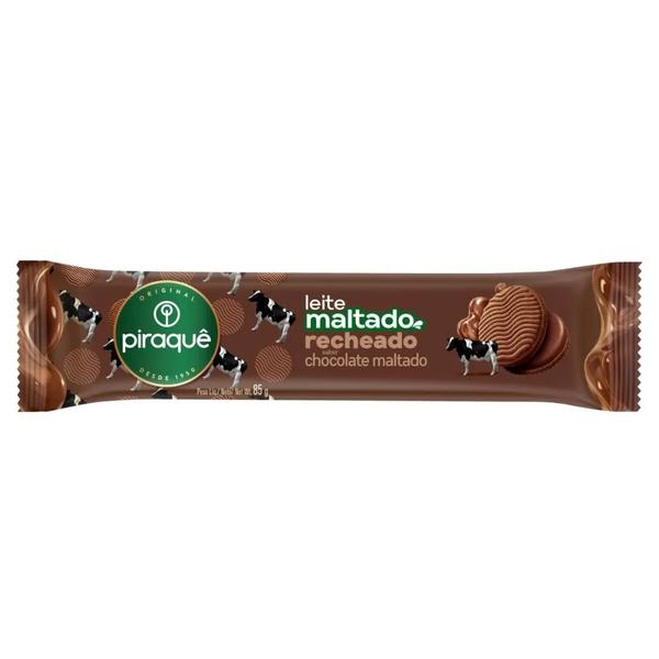 BISCOITO PIRAQUE LEITE MALTADO 85G CHOCOLATE MALTADO
