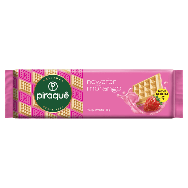 BISCOITO PIRAQUE NEWAFER 100G MORANGO