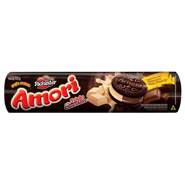 BISCOITO RECHEADO AMORI 125G TRIPLO CHOCOLATE