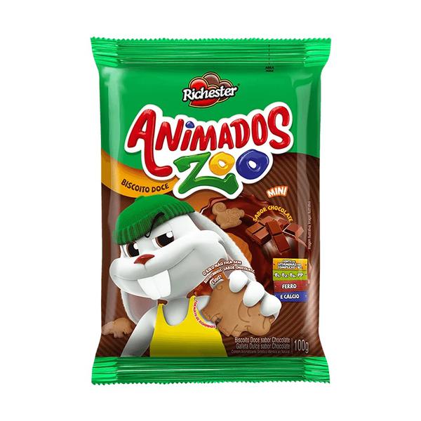 BISCOITO RICHESTER ANIMADOS ZOO 100G CHOCOLATE