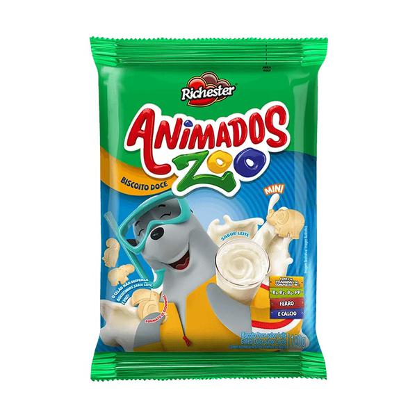 BISCOITO RICHESTER ANIMADOS ZOO 100G LEITE