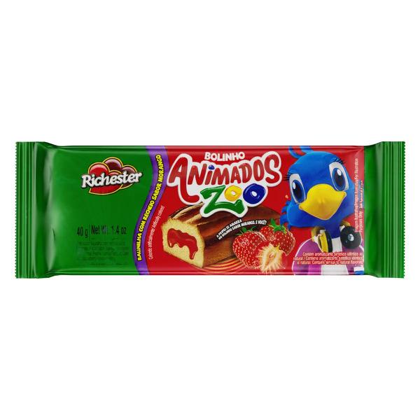BISCOITO RICHESTER ANIMADOS ZOO 40G MORANGO
