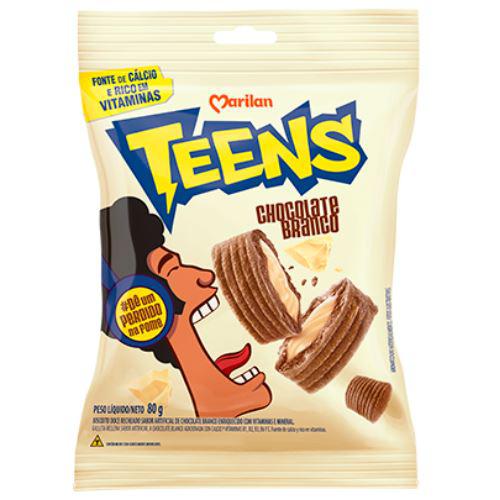 BISCOITO TEENS SNACK CHOC BRANCO DP 30GR