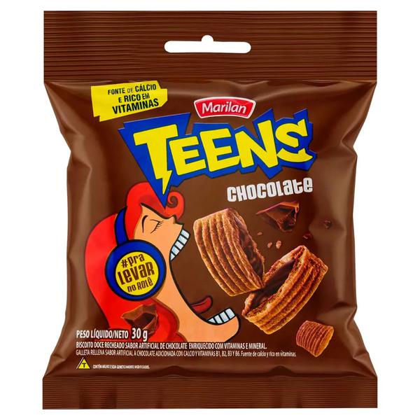 BISCOITO TEENS SNACK CHOCOLATE DP 30GR