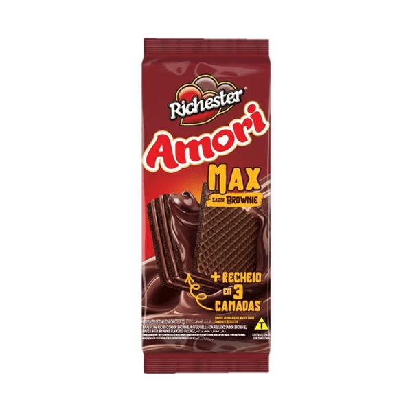 BISCOITO WAFER AMORI MAX CHOCOLATE 87G BROWNIE