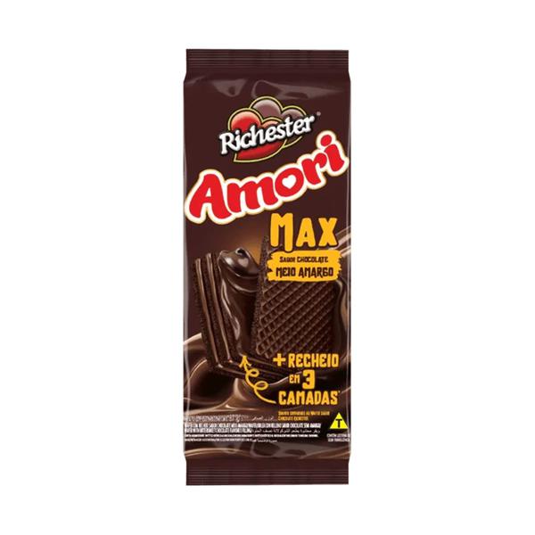 BISCOITO WAFER AMORI MAX CHOCOLATE 87G MEIO AMARGO