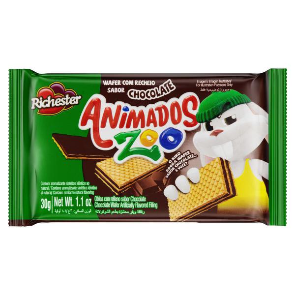 BISCOITO WAFER ANIMADOS ZOO 30G CHOCOLATE