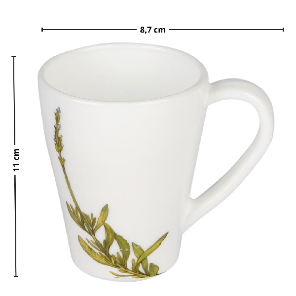 CANECA VIDRO OPALINO CELEBRAR 350ML DOURADO BCO 11,5X8,5CM FLORARTE