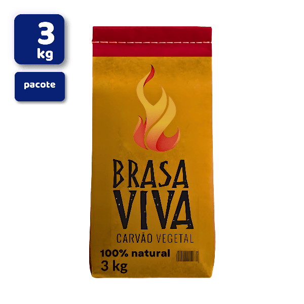 CARVAO VEGETAL BRASA VIVA 3 KG