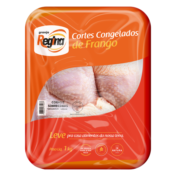 COXA C/SOBRECOXA DE FRANGO CONGELADA REGINA 1KG BANDEJA