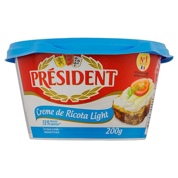CREME RICOTA PRESIDENT 200G LIGHT