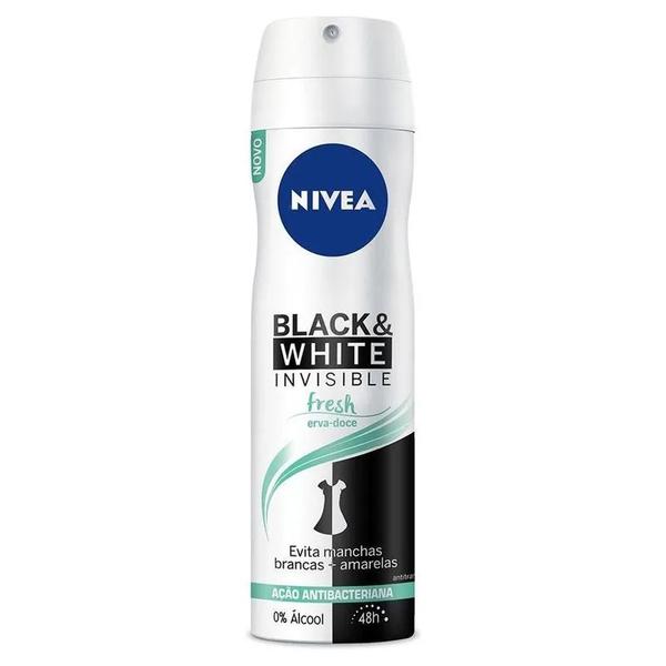 DESO.AERO NIVEA BLACK/WHITE 150ML/89G FRESH ERVA DOCE