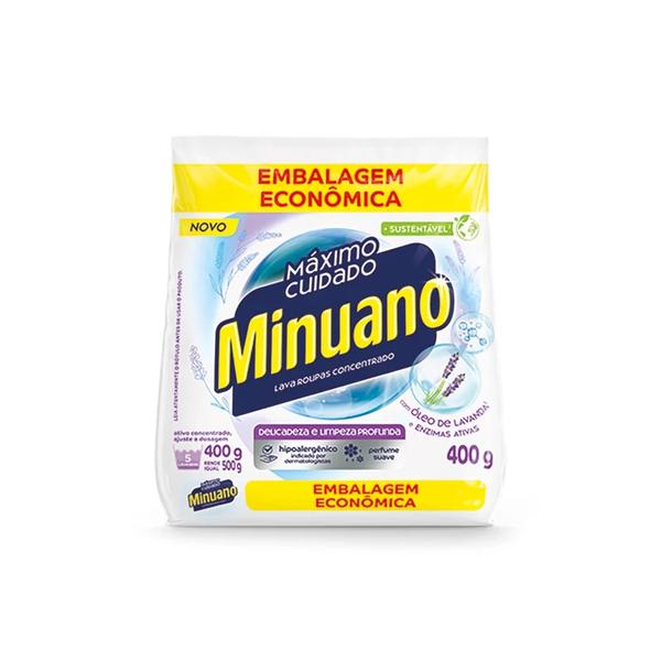 DETERGENTE EM PO MINUANO 400G BRANCO SACHET