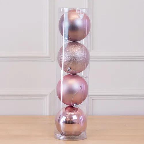 ENFEITE NATAL BALAO ROSA CLARO 15X10CM FLORARTE