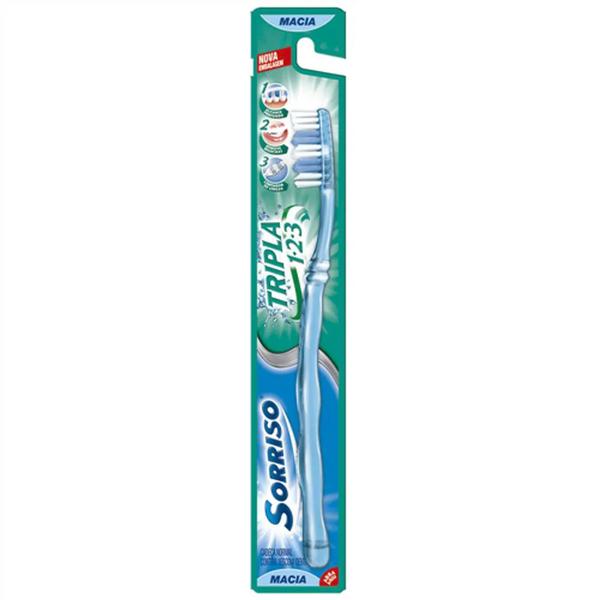 ESCOVA DENTAL SORRISO TRIPLA 1 2 3 MACIA