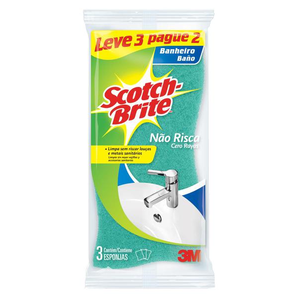 ESPONJA SCOTH BRITE NAO RISCA BANHEIRO C/3 UND