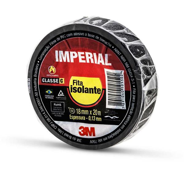 FITA ISOLANTE PRETA IMPERIAL 18MM X 20M
