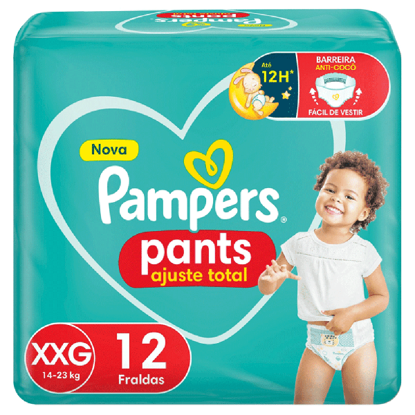 FRALDA PAMPERS PANTS A.TOT C.S PTAO XXG 12U