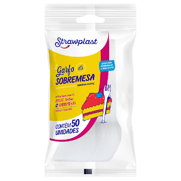 GARFO SOBREMESA BRANCA STRAWBLAST C/50